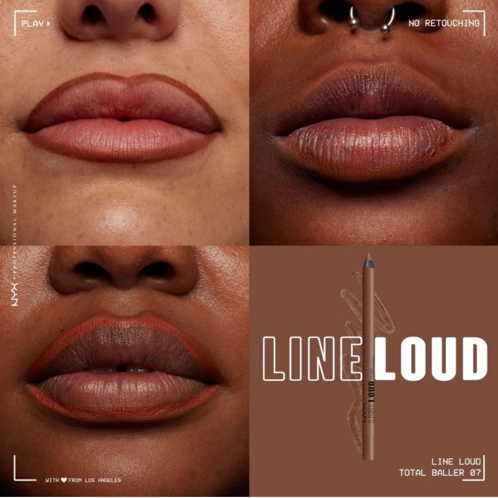 NEW 3× NYX Line Loud Vegan Longwear Lip Liner in Total Baller (Rich Warm Brown) - Picture 2 of 4